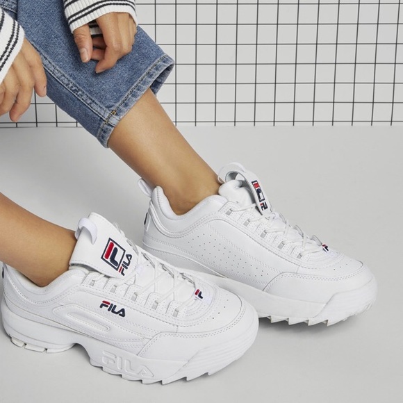 Fila Shoes - Fila disruptor II premium women’s white shoes